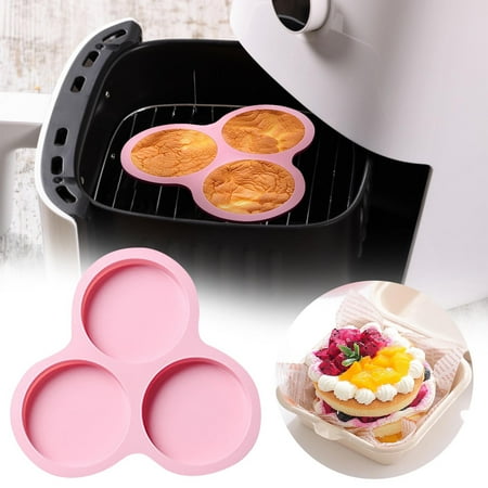 

DIY Baking Tools Silicone Circular 4 Inch Cake 3 Piece Cylindrical Hamburg Making Tool Baking Mold Food Grade Material Silica Gel