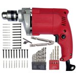 New 10mm Drill Machine | 350w 13pc Hss 5pc Masonry 20+20 Screw Patch & 2pc Ph2 +- Power & Hand Tool Kit | Corded Electric Drill Machine, Better Grip, Metal, Comfort | Multi-Purpose kit