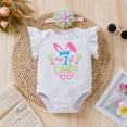 thumbnail image 5 of Baby Outfits Kids Easter Day Fly Sleeve Cartoon Prints Romper Bow Tie Net Yarn Short Skirts Kids Headbands Girls' Clothing Sets B 9 Months-12 Months, 5 of 7