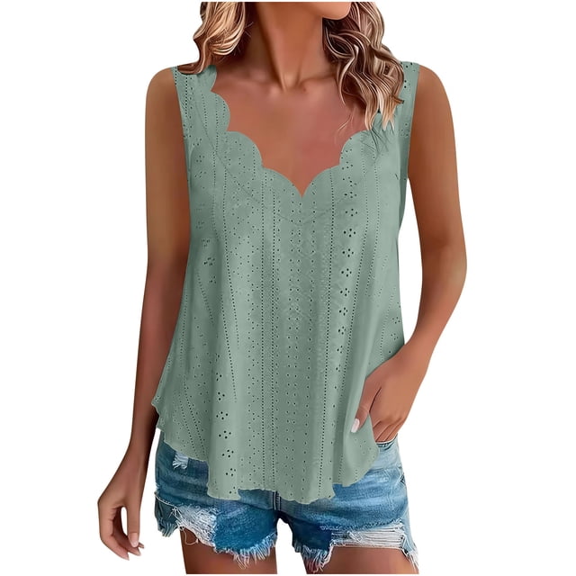 Camiseta Irregular de Color Sólido Casual de las Mujeres sin Mangas, Elegante Tanque Asimétrico para el Uso Diario de la Primavera