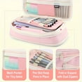 thumbnail image 4 of 34PCS Aesthetic Pencil Case Supplies Cute Pencil Case Supplies with 6 Pastel Highlighters 6 Black Gel Pens 6 Mechanical Pencils College Essentials Bible Study Journaling Kit Birthday Gifts, 4 of 6