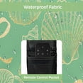 thumbnail image 3 of Ocean Shell Outdoor TV Cover 60 to 65 inch Weatherproof Waterproof, Gold Seahorse Shells Bowknot Coral Mint Green TV Enclosures with Remote Control Pocket Flat Screen Protector for Outside, 3 of 6