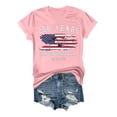 thumbnail image 3 of 250 Years Semi-Quincentennial Anniversary Graphic Short Sleeve Crewneck T Shirt with Printed American Flag and Torch Design Pink L, 3 of 4