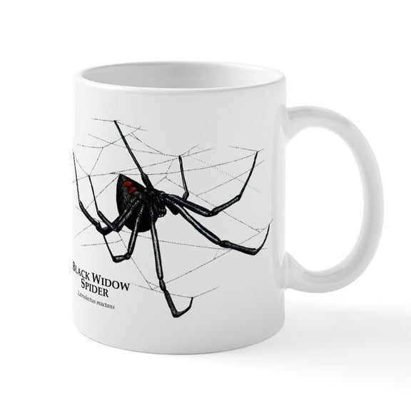 CafePress - Black Widow Spider Mug - 11 oz Ceramic Mug - Novelty Coffee Tea Cup