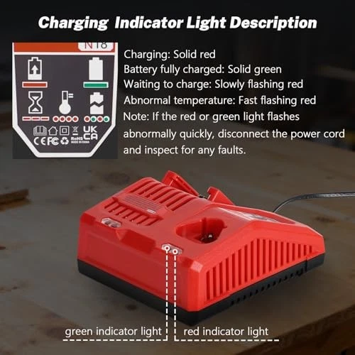 M18 M12 Rapid Charger For Milwaukee 48-59-1812 M12-18C Li-Ion Battery 12V-18Volt