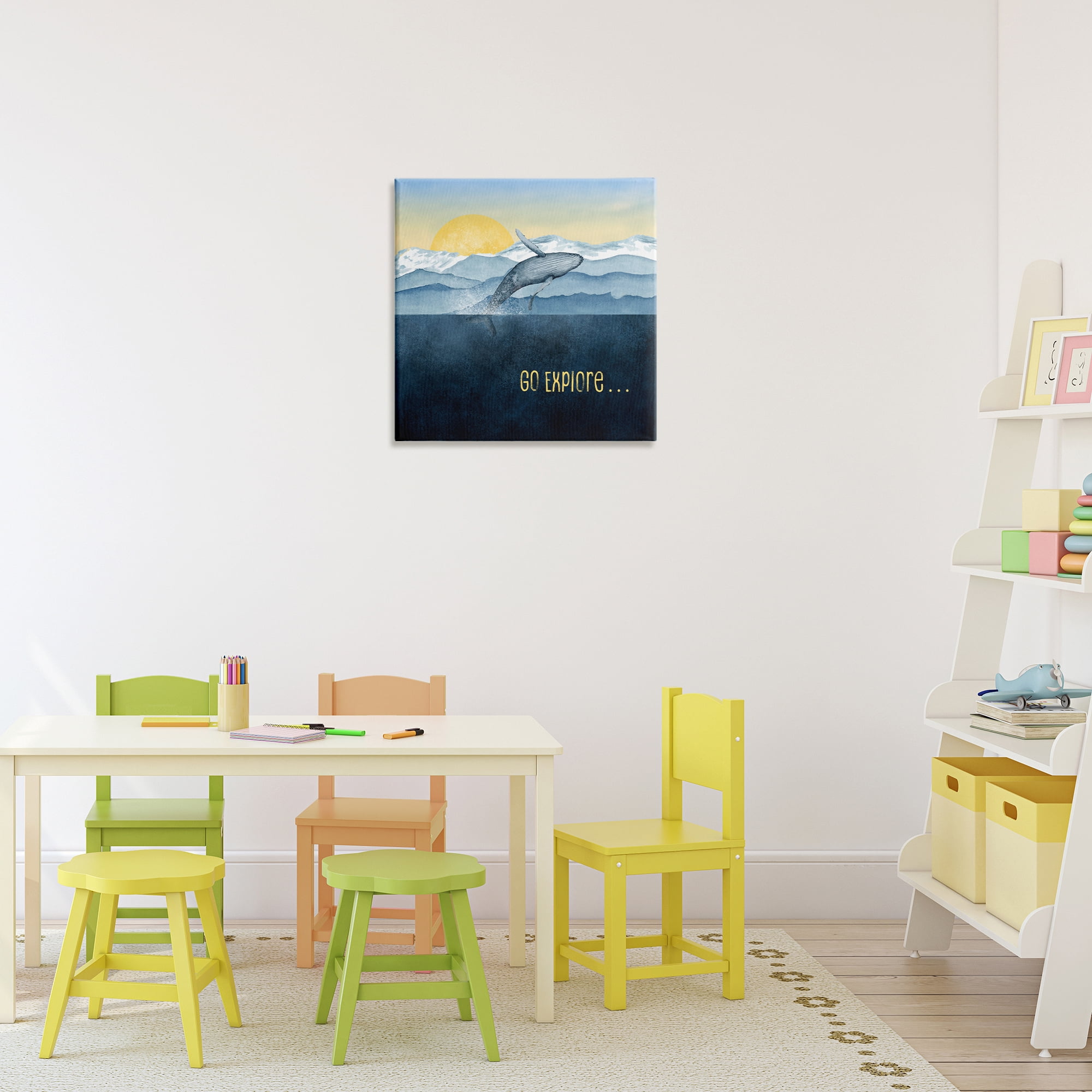 Go Explore Whale Breach Canvas Wall Art, design by Brett Blumenthal