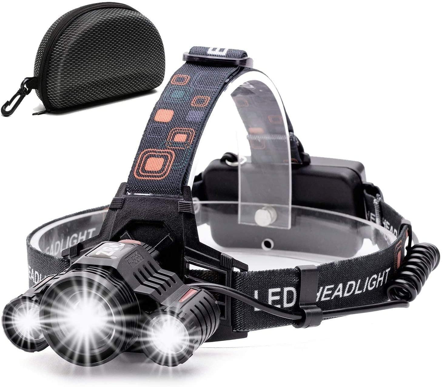 Rechargeable LED Headlamp, 10000 Lumen Powerful Torch Light 4 Modes 3 LED  CREE XML-T6 Zoomable Waterproof Head Torch with USB Cable and 2 Batteries  Camping Fishing Hunting - Walmart.com
