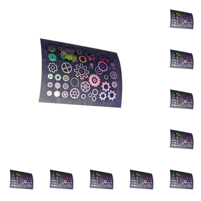 Moyic Pegatinas transparentes con múltiples patrones, hermosas calcomanías para diario, decoración de uñas, embalaje de regalo, Kits de Engranaje 10piezas