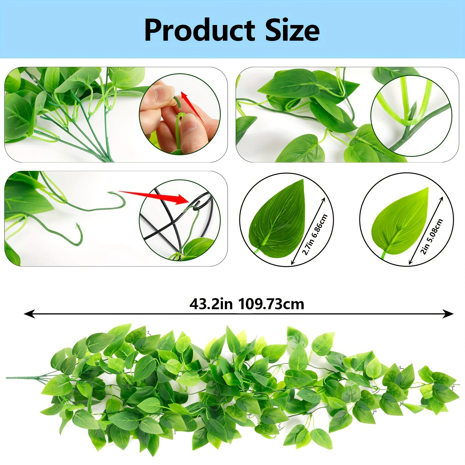 3pcs Artificial Hanging Plants, Fake Ivy Vine for Wall House Room Indoor Outdoor Decoration, suitable for indoor wall decoration, party and wedding bedroom, bathroom, home decoration, 3.6 In