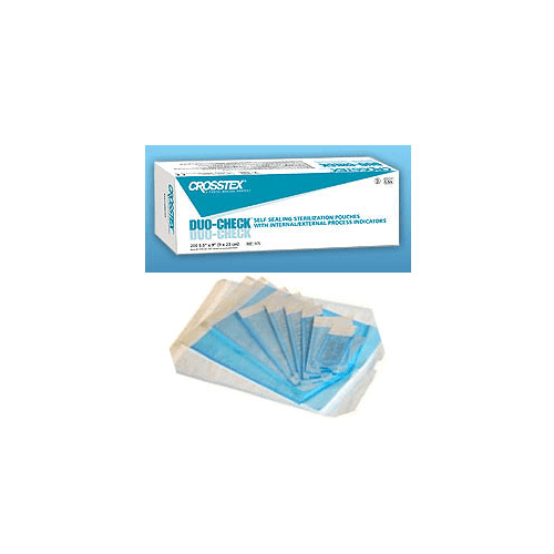 Crosstex SCS5 Duo-Check Triple Seal Sterilization Pouches 3.5" X 9" 500/Bx
