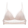 thumbnail image 3 of PEASKJP Women's Full Figure Bra Seamless Ribbed Longline High Neck Sports Bra, Beige S, 3 of 5