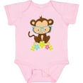 thumbnail image 3 of Inktastic Cute Monkey With Eyeglasses, Colorful Flowers Boys or Girls Baby Bodysuit, 3 of 5