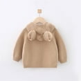 thumbnail image 4 of SGMVNU Sweaters for Girls Fall Winter Childrens Sweater Boys Sweater Cardigan Baby Pure Color Knitted Cardigan Coat Knitwear Tops(Size 4-5 Years, Khaki), 4 of 6