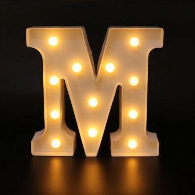 Decorative Letters Alphabet Letter LED Lights Luminous Number Lamp Decoration Battery Night Light Party Baby Bedroom Decoration
