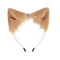 thumbnail image 3 of 2Pcs Faux Fur Long Tail Gothic Fox Ears Hair Performance Props Cosplay Hoop for Cosplay Costume Kits Khaki, 3 of 5