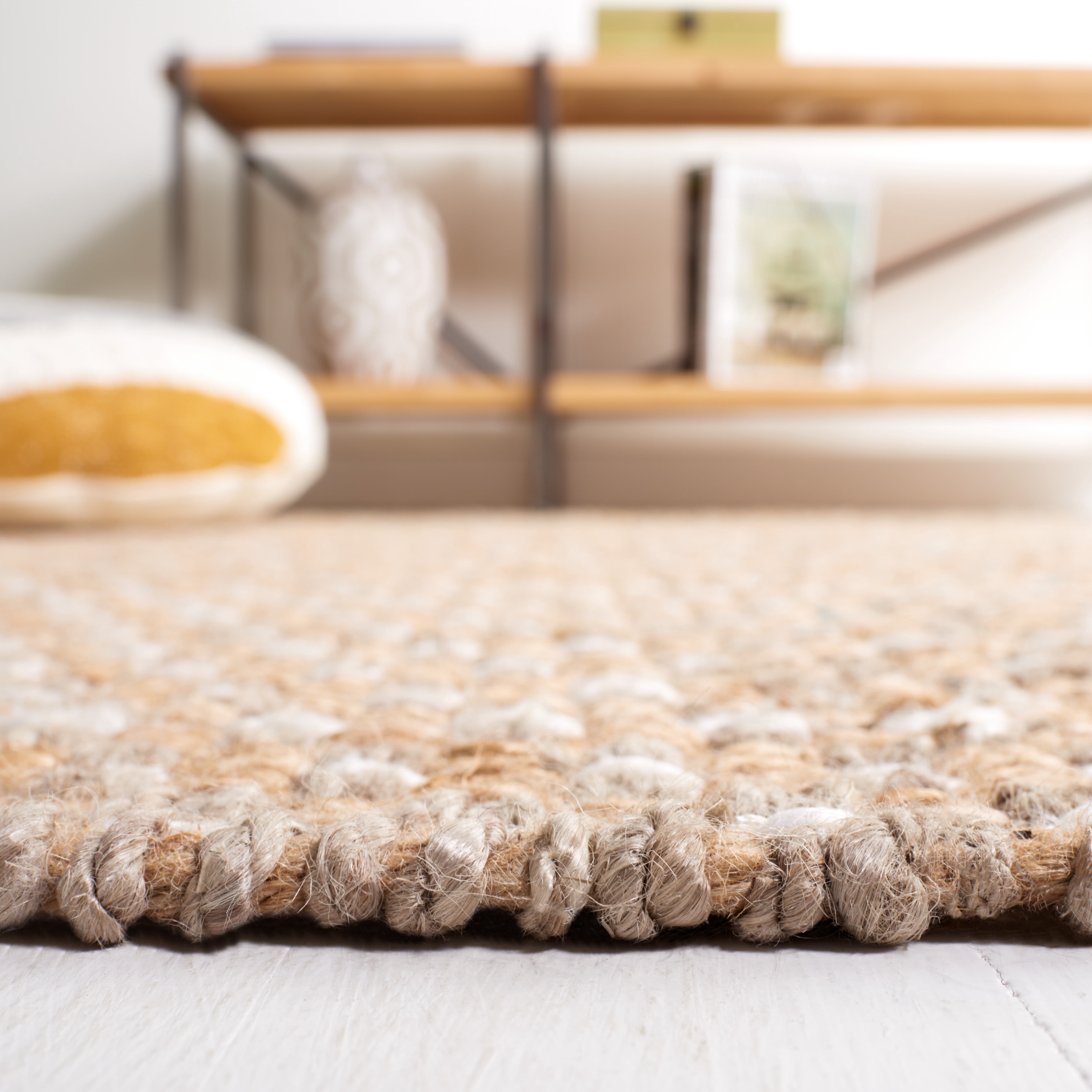 SAFAVIEH Natural Fiber Terrance Solid Area Rug, Natural/Ivory, 5' x 8'