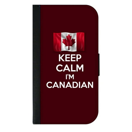 Keep Calm I'm Canadian - Wallet Flip Style Phone Case Compatible with the Apple iPhone 7 Plus / Apple iPhone 8 Plus (7+,8+)