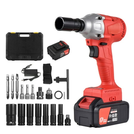 

Docooler 21V Cordless Brushless Impact with 12in Chuck 320N.m Torque 1980W Handheld Power Kit Electric Screwdriver Variable Speed with 3.0Ah Lithium Battery Fast for Removing Nuts Bolts Auto