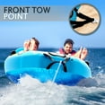 thumbnail image 5 of Watersports Inflatable Towable Booster Tube - Two Person Water Boating Float Tow Raft, Inflatable Pull Boats/Tubes/Towables w/Dual Seats, PVC Bladder, Foam Pad, Nylon Handles, 5 of 7