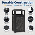 thumbnail image 2 of BERPET 40 Gallon Outdoor Commercial Trash Can with Ashtray, Lockable Lid and Galvanized Steel Liner, 2 of 9
