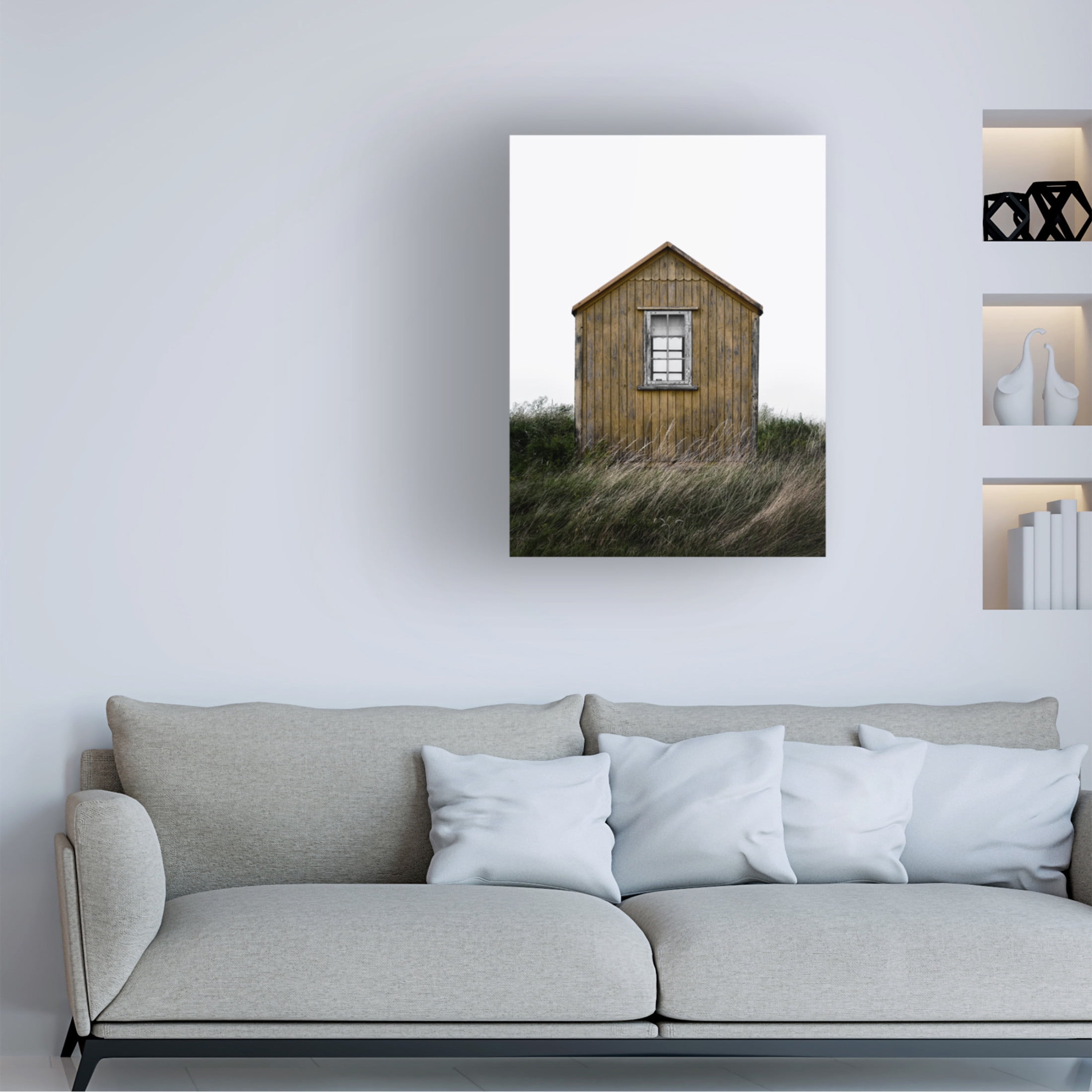 Canvas Wall Art - Lotte Gronkjar 'Beach Hut' Wall Art for Living Room, Bedroom, or Office Décor by Trademark Fine Art - 24 x 32 Inches