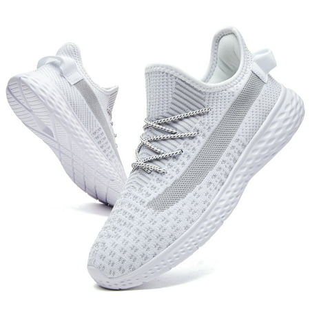 

HOBIBEAR Mens Running Shoes Outdoor Sneakers White (Size 7-12Men)