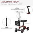 thumbnail image 4 of HOMCOM Genou Walker Pliable Steerable Médical Genou Scooter avec Sac de Rangement, 4 of 9