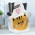 thumbnail image 4 of Cat Soft Flannel Fleece Throw Blanket, Adopt Me Calligraphy with a Cartoon Style Face, Cozy Plush for Indoor and Outdoor Use, 60" x 80", Multicolor, by Ambesonne, 4 of 5