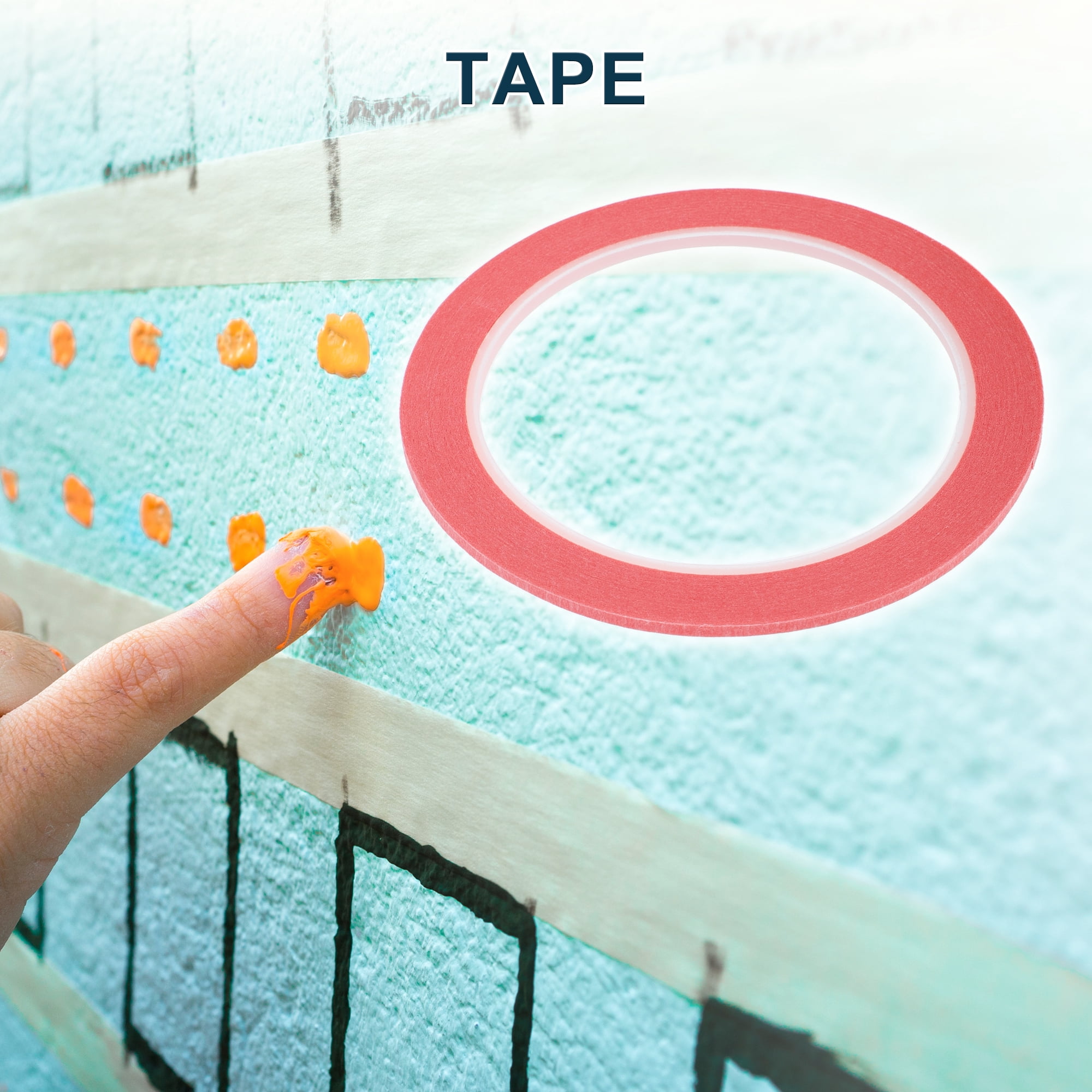 Unique Bargains Painters Tape Medium Tack Easy Removal Red 27.34 Yards x 0.10 Inches