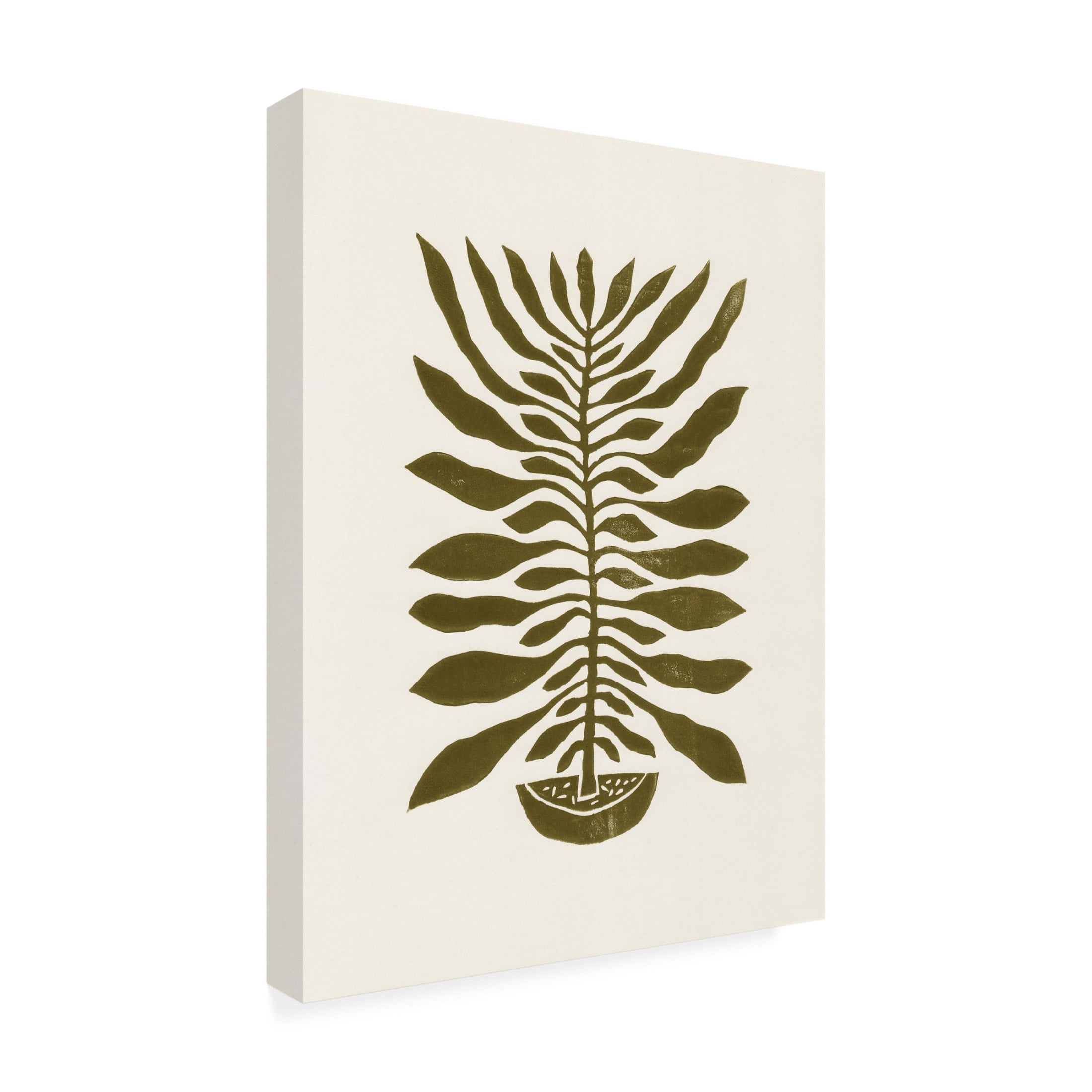 Trademark Fine Art Alisa Galitsyna  ne Hundred Leaved Plant 22 Lino Print Canvas Wall Art