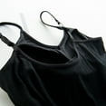 thumbnail image 4 of Baberdicy Camisole Top Clearance！Women's Solid Color Thread with Chest Pad Without Wearing Bra One Tank Top Women Basic Long Tanks Black, 4 of 7