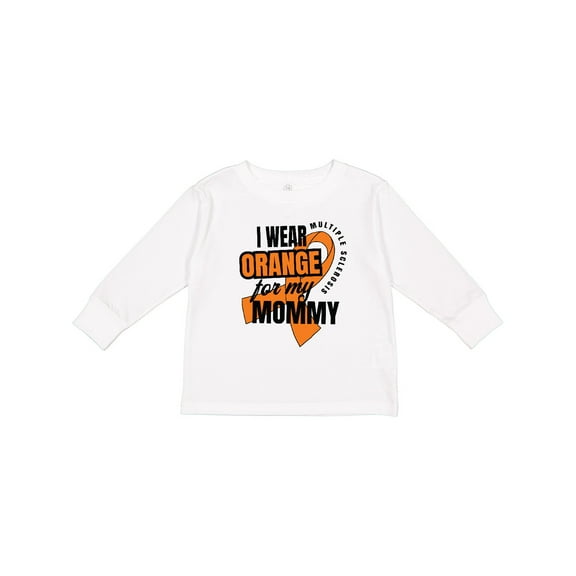 Inktastic I Wear Orange For My Mommy Multiple Sclerosis Awareness Boys or Girls Long Sleeve Toddler T-Shirt