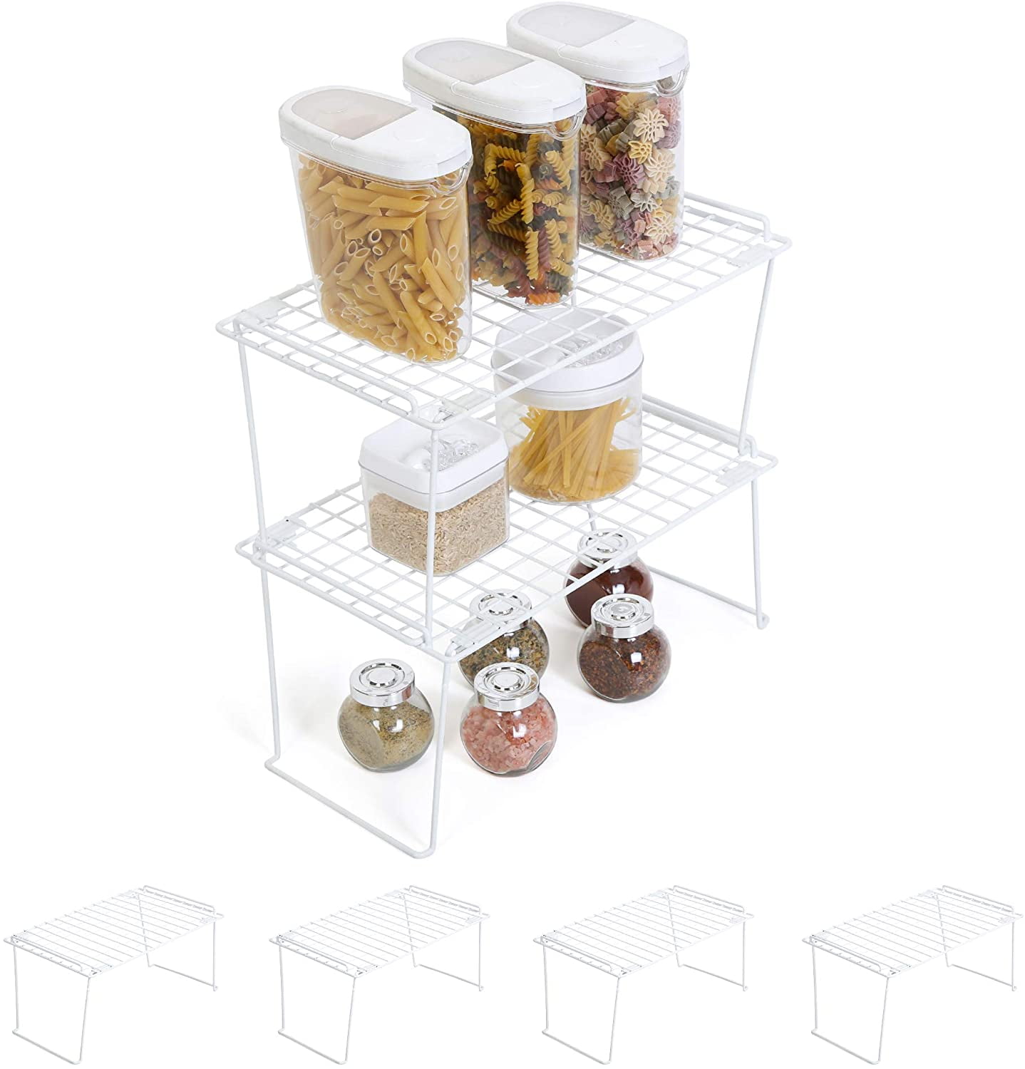 Smart Design Stacking Cabinet Shelf Rack - Set of 6 - Large 16 x 10 ...