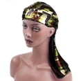 thumbnail image 6 of Yvsxxv Camo Print Silk Bandana, Soft Stretch Head Wrap, Unisex Daily Hair Accessory, Black, 1 Pc, 6 of 7