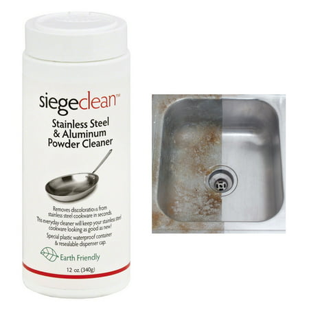 Siege Clean Stainless Steel Aluminum Powder Cleaner Polish Sink Shine Pan (Best Stainless Steel Kitchen Sink Cleaner)