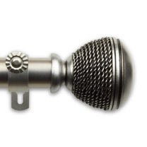 Woven 1" Curtain Rod 120-170 inch - Satin Nickel