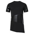 thumbnail image 2 of WREESH Men's Summer Fashion T-Shirts Leather Patchwork Short Sleeved Round Neck Loose Tops Black, 2 of 9