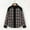 Black, variant on Women's Gray Plaid Corduroy Patchwork Collared Zip-Up Snap Button Jacket for Fall Khaki M