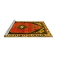 thumbnail image 2 of Ahgly Company Machine Washable Indoor Square Persian Yellow Traditional Area Rugs, 6' Square, 2 of 4