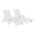 thumbnail image 3 of WestinTrends Malibu Outdoor Lounge Chairs Set of 2, All Weather Poly Lumber Patio Chaise Lounge Pool Chairs with 5 Positions Backrest, White, 3 of 10