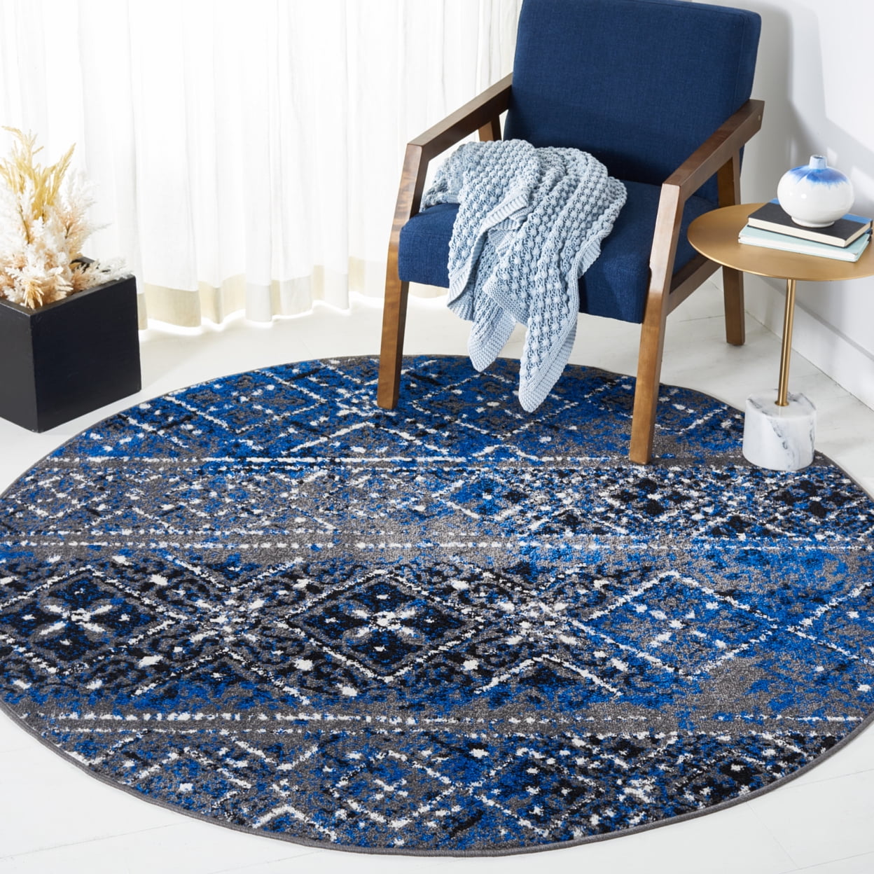 SAFAVIEH Adirondack Montague Geometric Area Rug, Silver/Multi, 3' x 5'