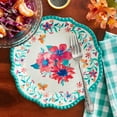 thumbnail image 2 of The Pioneer Woman Folk Geo Melamine Salad Plate with Vintage Scalloped Edges, Teal, 2 of 5