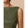 thumbnail image 5 of DARING DIVA Faux Suede Boat Neck Sleeveless Sheath Dress L Army Green, 5 of 6
