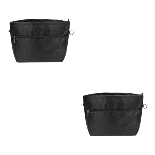 Bolso de Mano Qarigey Organizador de Bolsas Cierre de Cremallera Negro y Corto 31*14*21cm 2Conjunto