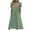 Green, variant on Meichang Eyelet Dresses for Women Summer Crew Neck Pleated Short Sleeve Dresses Solid Color Flowy Midi Dresses Loose Fit Casual Beach Dresses with Pockets Light Blue XL