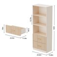 thumbnail image 4 of 63" Tall Bookshelf with 2 Drawers, 3 Shelf Modern Bookcase with Adjustable Shelf, Open Shelves Bookcase, Unique Book Shelf for Home Office, Oak, 4 of 8