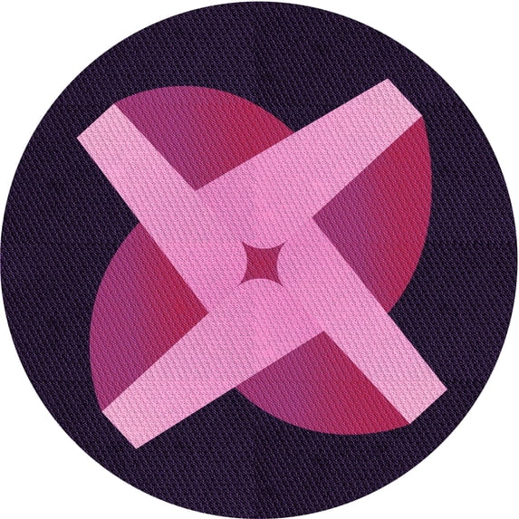 Ahgly Company Indoor Round Patterned Orchid Purple Area Rugs, 5' Round