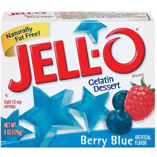 Jello, Gelatin Dessert, Berry Blue