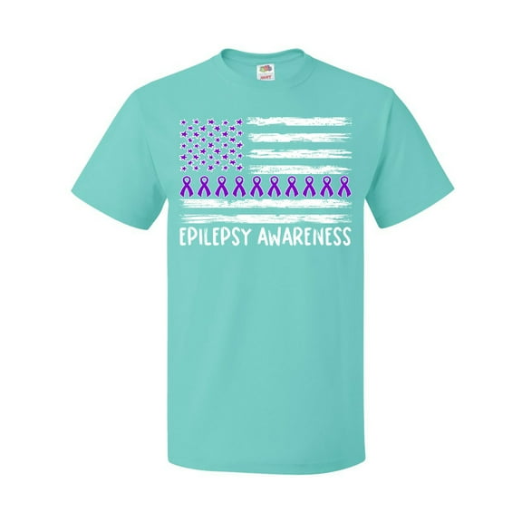 Inktastic Epilepsy Awareness Purple Ribbons and Flag T-Shirt