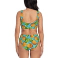 thumbnail image 3 of Daiia Pineapple Women's Bikini Set Two Piece Swimsuit High Waisted Bikini Adjustable Straps Bikini Perfect for Beach, Pool, and Summer Vacation-XX-Large, 3 of 9